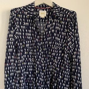 Cute print button down shirt